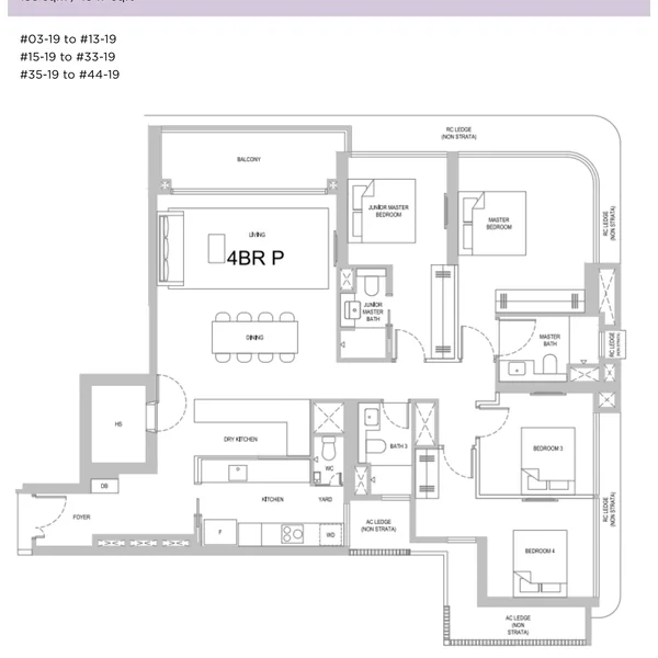 One Marina Gardens 4 Bedroom Premium indicative floorplan