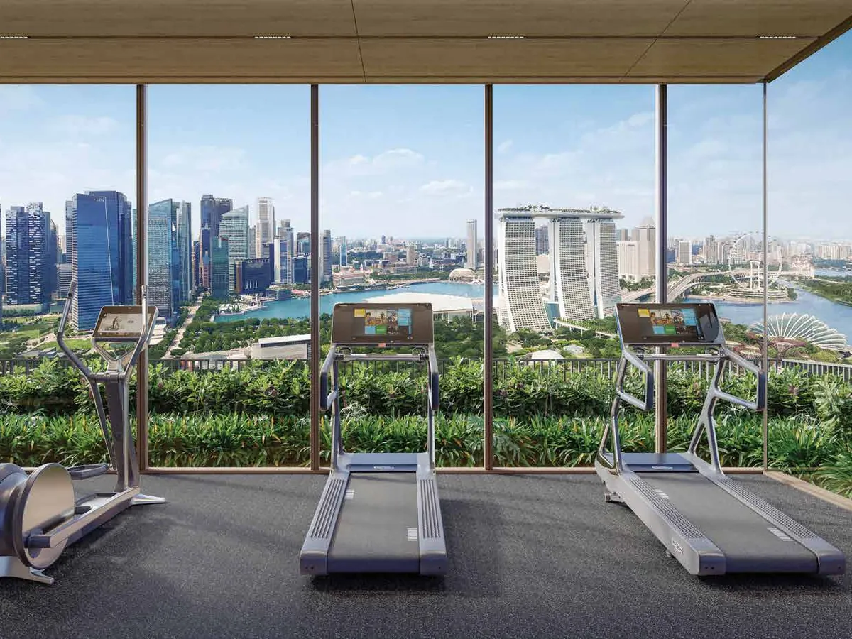 One Marina Gardens sky gym overlooking Marina Bay, artist's impression